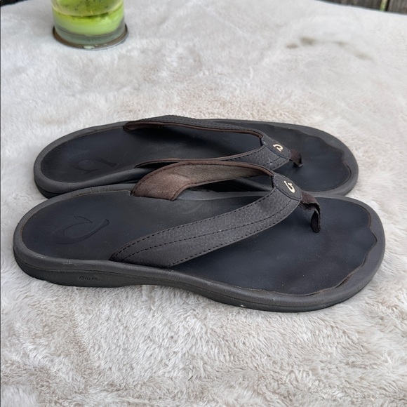 OluKai Kulapa Kai Flip Flop Thong Sandal Shoes Brown Java Wood Womens Size 9 - Picture 3 of 5